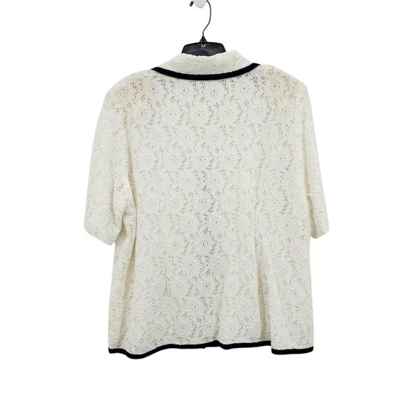 Misook Women's Lace Short Sleeves Button Front Lined Jacket - XL - Picture 4 of 8